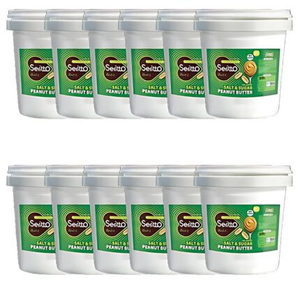 کره بادام زمینی بدون شکر و نمک کرانچ 12عدد 1کیلویی